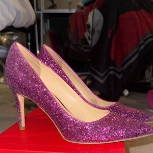Marc Fisher Glittery Purple Heels